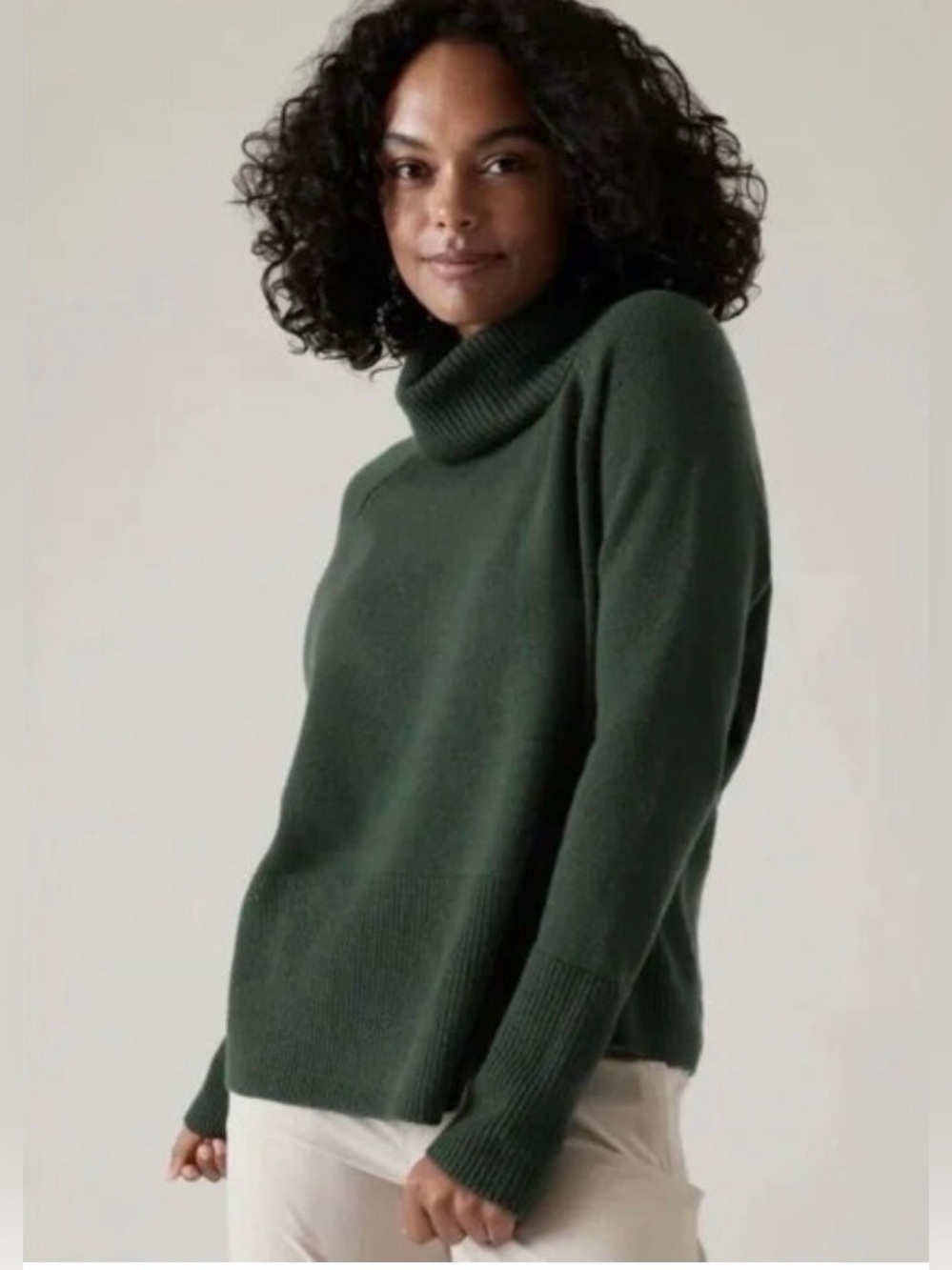 Athleta Merino Wool Cashmere Alpine Turtleneck Sweater Size S
